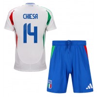 Italy Federico Chiesa #14 Replica Away Minikit Euro 2024 Short Sleeve (+ pants)